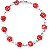 Savlano 925 Sterling Silver Glass Bead Evil Eye Bracelet - 7" inch Evil Eye Bracelet for Women Comes with Gift Box