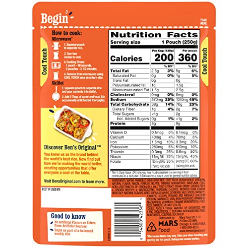 BEN’S ORIGINAL READY RICE RICE PILAF FLAVORED RICE, EASY DINNER SIDE, 8.8 OZ POUCH