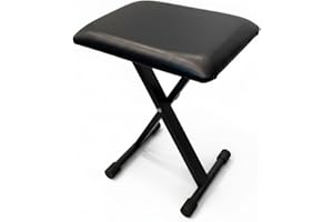 axGear Piano Bench Stool Height Adjustable Foldable X Frame Music Guitar Keyboard Chair