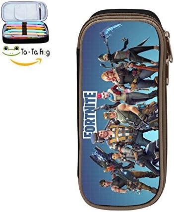 XTQI for-tnite Pencil Case,Big Capacity Pen Bag with Double Zipper Black