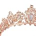Sweet Princess Pink Crowns for Women Girls Crystal Rhinestone Queen Costume Party Festival Wedding Tiaras Headbands (Rose Gold Pink)