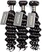DONG H hair Loose Deep Wave Bundles 100% Unprocessed Peruvian Virgin Human Hair Bundles Loose Wave Bundles Wet and Wavy 3 bundles Human Hair Natural Color Hair Extensions (12