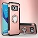 Inspirationc Lozeguyc Galaxy S7 Edge Magnetic Car Phone Stand Case, 2 in 1 Shockproof 360 Degree Rotating Ring Stand with Rubber Case for Samsung Galaxy S7 Edge-Rose Gold