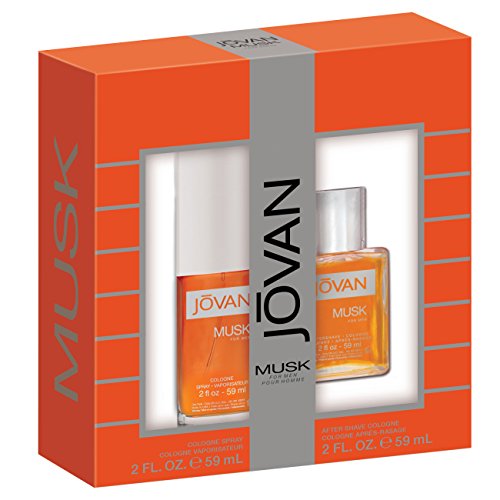 Jovan Musk Men 2 Piece Gift Set (2 Ounce Cologne Spray Plus 2 Ounce Aftershave Cologne)