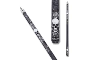 Eight Ball Mafia EBM02 Pool Cue - Black and White Eight Balls and Skulls Design