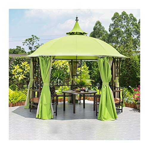 HLZY Gartenmöbel Pavillon Außen Gazebos for Patios mit Schreibtisch, Innenhof Pavillon, Außen Partei Pergola mit Netting…
