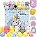 POKONBOY 30pcs Squishies Mochi Squishy Toys, Mini Dinosaur Unicorn Squishy Stress Relief Toys Party Favors for Kids Classroom Prizes Easter Basket Stuffers for Boys and Girls Age 3+