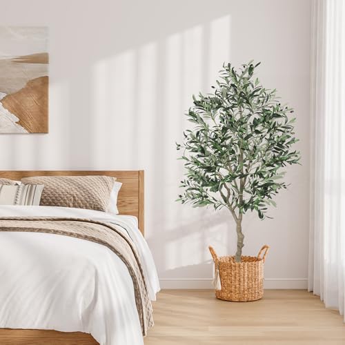 Dripex Large Artificial Olive Tree in Pot 180cm Artificial Olive Tree Home Living Room Bedroom Office Garden Decoration