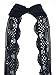 PERSUN Women's Black Plunge High Neck Lace Backless Bikini Crop Top Black Small