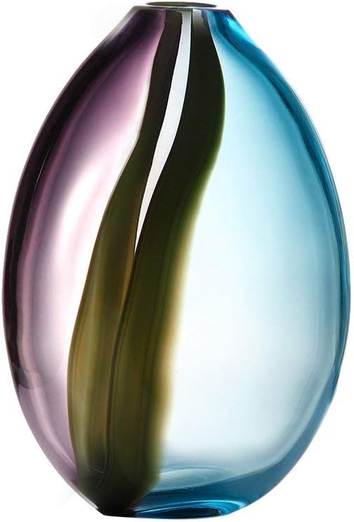 Kisspoint Art Vase, Hand-Blown Crystal Flower Vase for Centerpiece Home Decor Wedding Artificial Plants Gift Colorful 2 Bathroom Decorations