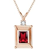 HeartMelody Gold Necklaces for Women,Wedding Anniversary Birthday Gifts for Wife Her,Mom,14K/18K White/Rose Gold Necklace Womens Jewelry Fashion with Square Pendant Birthstone