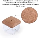 Ezprotekt Chair Leg Protectors 16 Pcs Square Clear Silicone with Felt view 7