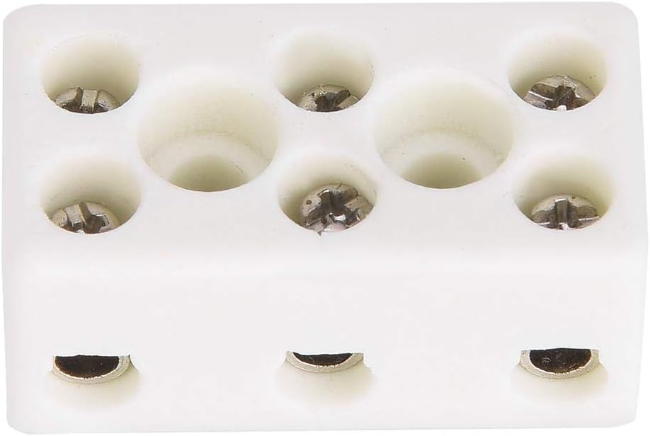 10PCS 3 Way 24A Ceramic Terminal Block Porcelain Terminal Block Wire Connector High Temperature Resistant, 1.32x0.70x0.61in
