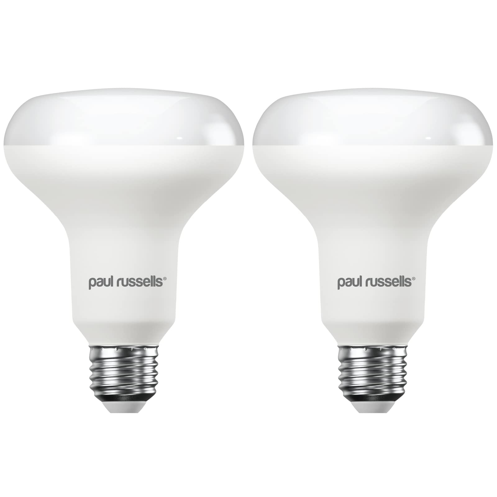 paul russells E27 Spotlight 10W LED Reflector R80 Light Edison Screw, 60w Equivalent Bulb, 940 Lumen, 2700K Warm White, Frosted 120° Beam Angle ES Energy Saving Non-Dimmable Lightbulbs, Pack of 2