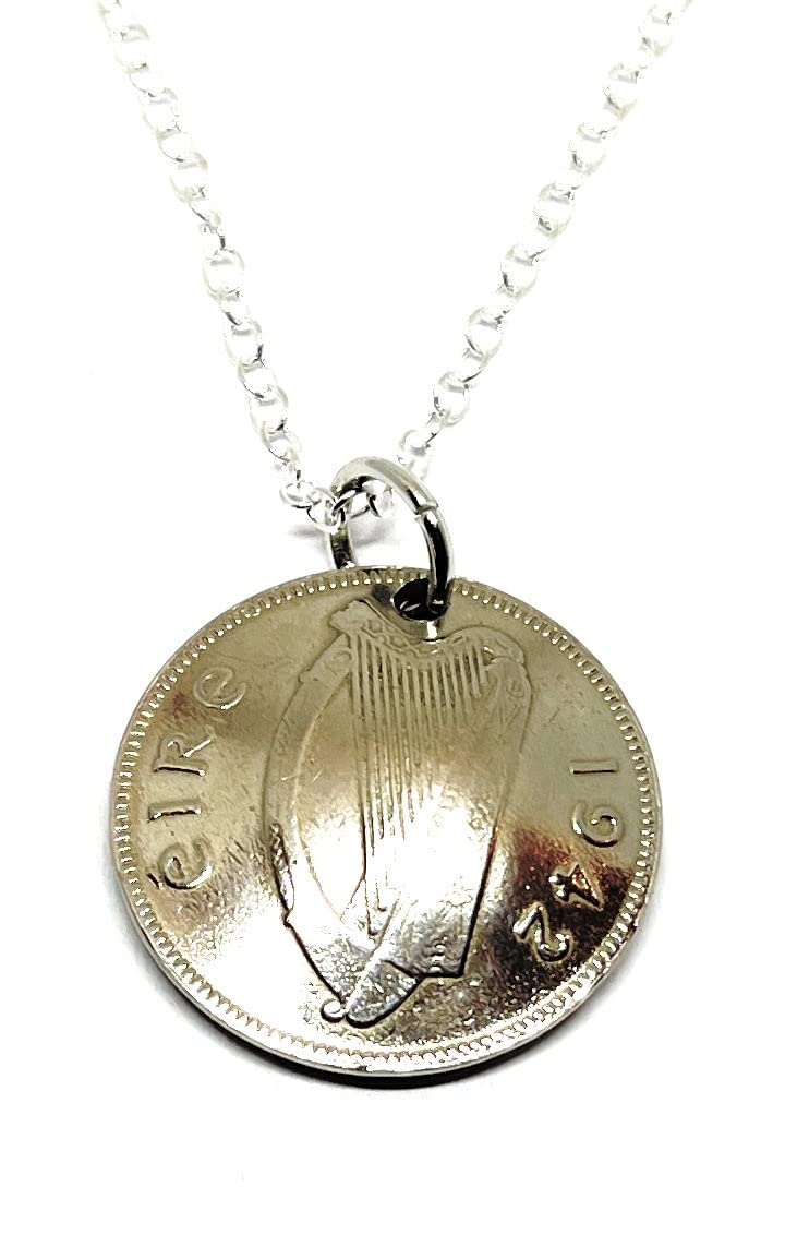 OCC Old Coin Cufflinks 1942 Original Irish Sixpence Domed Pendant for a 94th birthday