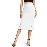Urban CoCo Women's Stretch Office Fishtail Pencil Skirt High Waist Bodycon Midi Skirt with Slit