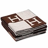 Initial Letter H Cashmere Knitted Throw Blanket for Couch/Chair/Love Seat/Car Camping Blanket Shawl 55