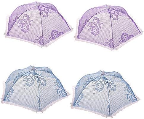Veahom Large Food Covers 4 Packs 26 x 26 Inch, Food Tent Protectors for Parties, Picnics, BBQs, Reusable and Portable Collapsible Pop Up, Ideal for Indoor and Outdoor Daily Use