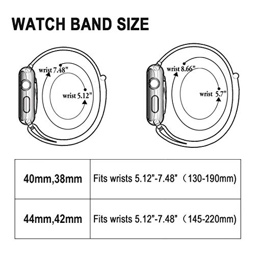 image for AdMaster Compatible for Apple Watch Band 38mm 40mm, Soft Nylon Sport L