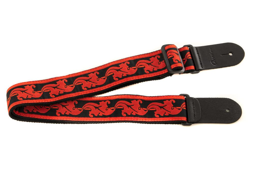 Ovation 531703 guitar straps, nylon signature "leaf", ruby red