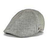 VOBOOM Linen Flat Cap Cabbie Hat Gatsby Ivy Irish Hunting Newsboy (Dark Grey)