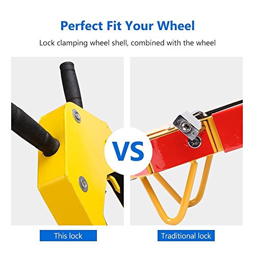 Car Wheel Lock Heavy-duty Anti Theft Tire Lock Clamp Boot Tire Claw Parking Car Truck RV Boat Trailer Motorcycle(4.5T) - Thumbnail 3