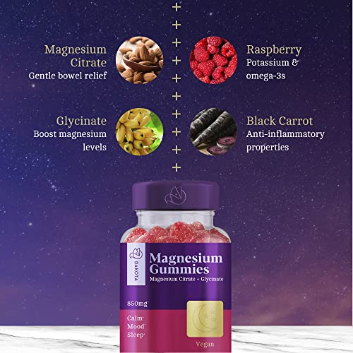 Magnesium Glycinate + Citrate Gummies Supplement for Adults Kids, Calm
