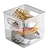 mDesign Bathroom Vanity Organizer Bin for Heath and Beauty Products/Supplies, Lotion, Perfume - Cube, Clear