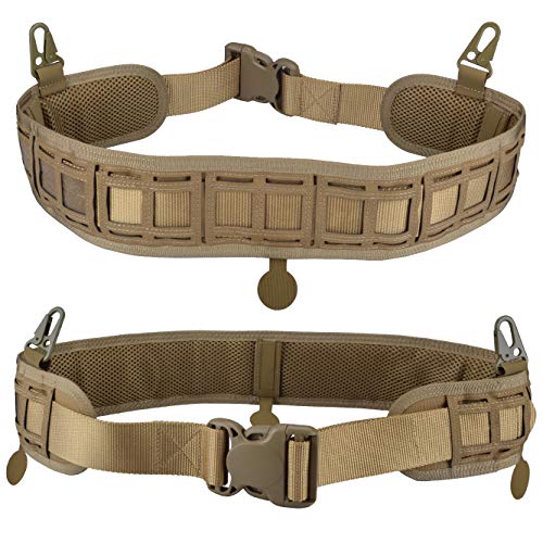 ActionUnion Tactical Battle Belt Set Military MOLLE Sure Grip Padded Combat Gear Silm Belts