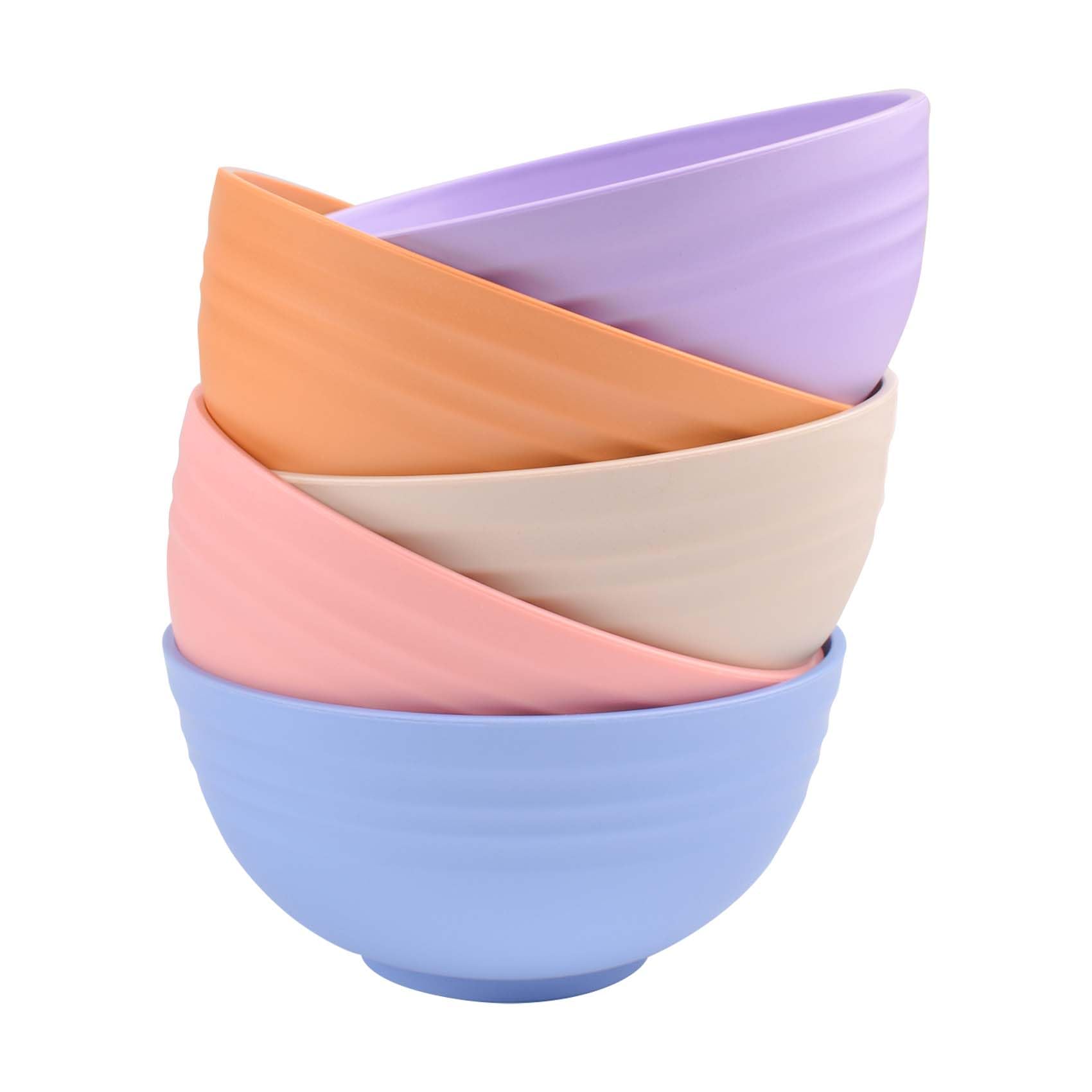LAGAHS Unbreakable Plastic Bowls, Cereal Bowls Set of 5, Pasta Bowl, Fruit Camping Ramen Noodle Soup Salad Mixing Rice Microwave Smoothie Dessert Bowl for Plastic Serving
