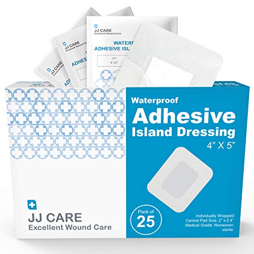 JJ CARE Island Dressing, Adhesive Gauze Pads, Bordered Gauze, Adhesive