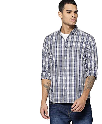 DJ&C By fbb Men's Checkered Regular Fit Casual Shirt