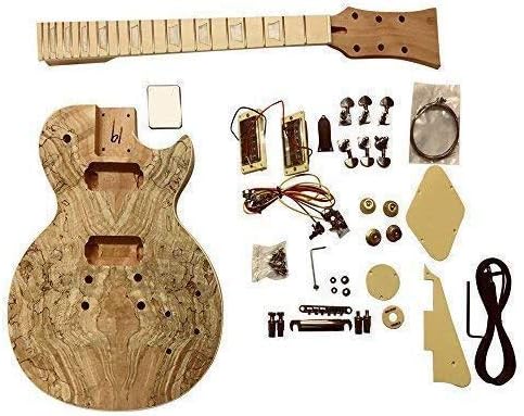 GDLP710MB DIY electric guitar kits, style Solid Mahogany body with Spalted Maple Veneer (Bolt on Neck)