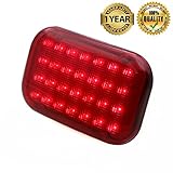 Timloon Car LED Magnetic Emergency Light Traffic Safety Warning Flashing Light with Built-in Rechargeable Battery,28-Diodes,Powerful Magnet (Red)