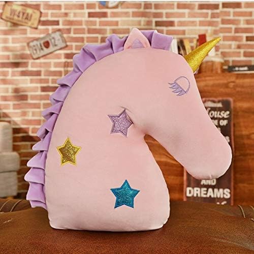 MIIA Unicorn Stuffed Animal - Plush Unicorn Doll Pillow Unicorn U Shaped Neck Pillow Stuffed Animal Cushion Gift - Pink Unicorn - Yellow White Bug Angry Glow Storage Pack Scary Kids Lama