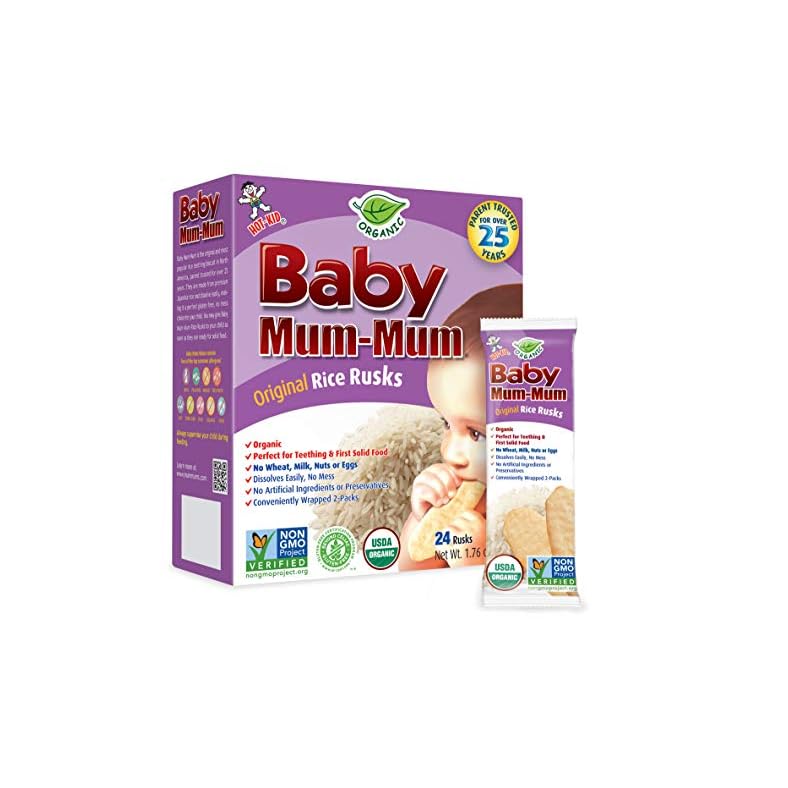 Baby Mum-Mum Rice Rusks, Organic Original, 24 pieces, (Pack of 6)