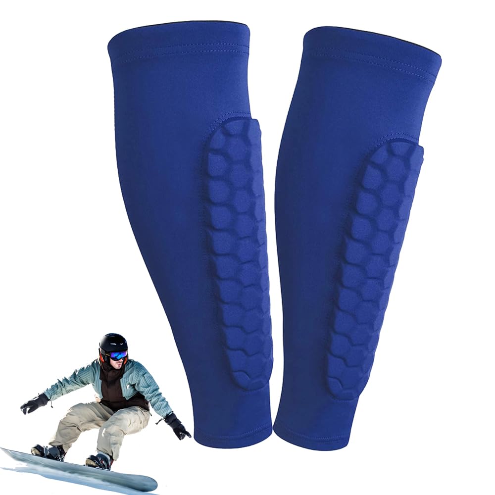 Photo 1 of Soccer Shin Guards Shin Pads for Kids Youth Adult, Calf Compression Sleeve with Honeycomb Pads, Lightweight Calf Protective Gear for Football Soccer (Blue, Medium)