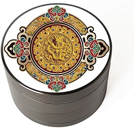 MUXIANG Spice Grinders 4 Piece Zinc Alloy Tobacco Grinder Chinese Culture Loong Pattern
