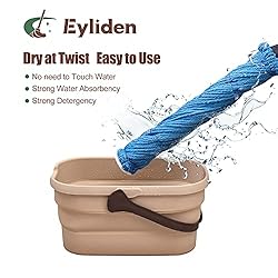 Eyliden Mop with 2 Reusable Heads, Easy Wringing