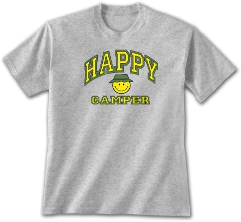 Happy Camper U - Large T-shirt, Camping, Novelty Vacation Apparel