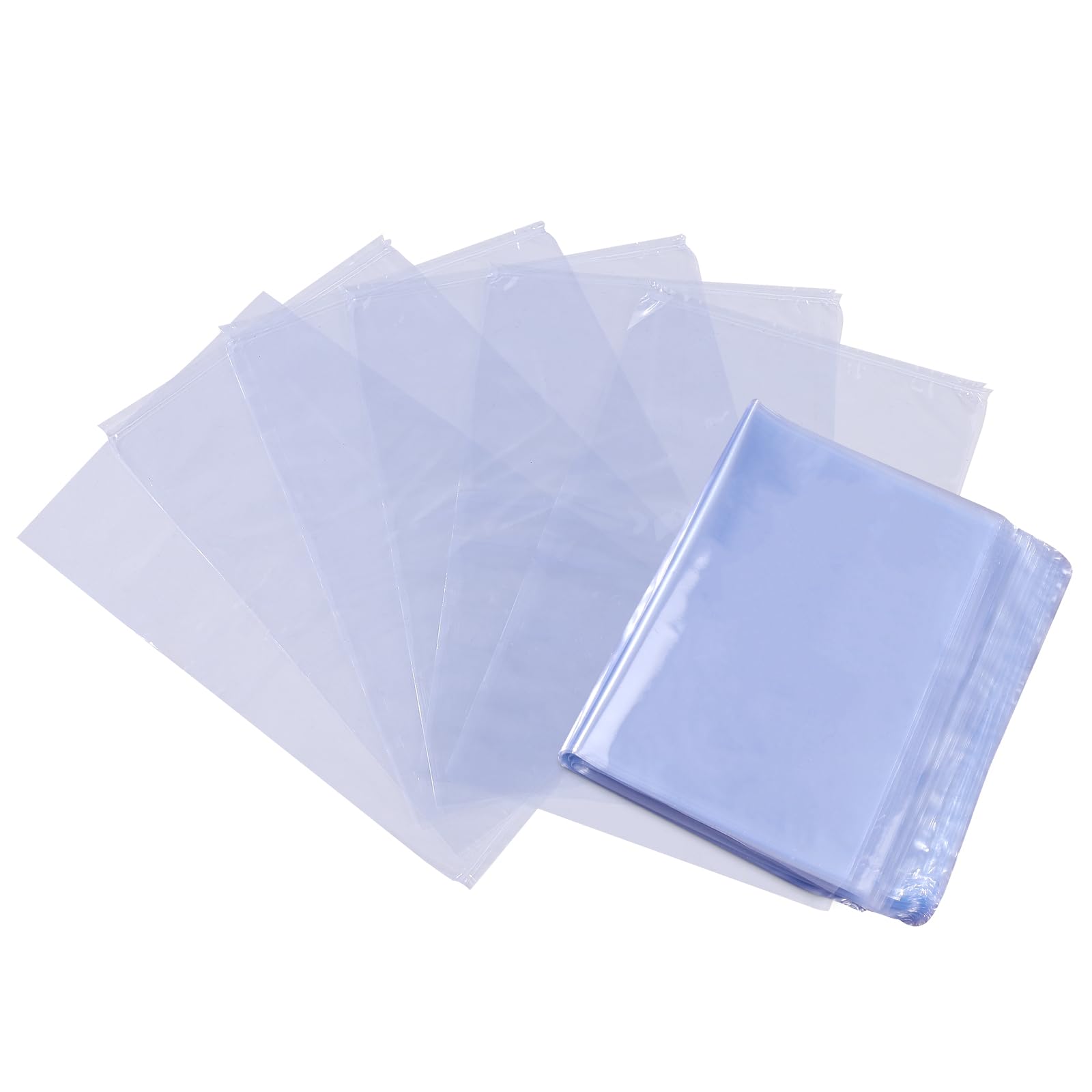SUPVOX 300Pcs Transparent PVC Heat Shrink Wrap Bags 5.91X3.94In for Soap Bath Bombs Handmade Crafts Packaging