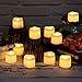 Homemory Timer Tea Lights Bulk, Lasts 2X Longer, Set of 12 Realistic Flameless Candles, Flickering Bright LED Tealights Candles, Warm White, 1.57'' D x 1.37'' H, Ideal for Valentine's Day Decor