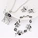 START New Women 1Set Vintage Elephant Necklace+Earrings+Bracelet Jewelry Set (Black )