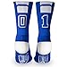 ChalkTalkSPORTS Custom Team Number Socks | Youth & Adult Athletic Performance Socks | Blue | Choose Your Number