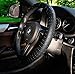 Sulida Steering Wheel Cover Auto Car Silicone Great Grip Anti-Slip Steering Cover for Diameter 36-38cm/13-15inch (black2)