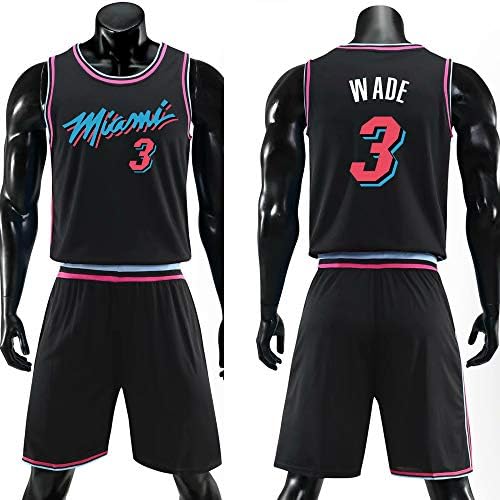 Wszs Miami Heat 3th Jersey Real Embroidery Suit Summer Basketball New Jersey Set For Boy,Men