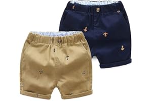 FVZKAR 2 Pack Toddler Baby Boys Girls Shorts Dinosaur Cotton Knit Cargo Summer Shorts Loose Shorts
