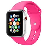 Silicone Band For Apple Watch, Classic Sport Replacement Strap for Apple Iwatch Sport Nike Edition all models Series 3, Series 2, Series 1 (barbie pink, 38mm S/M)