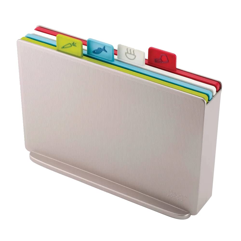 Joseph Joseph Index Chopping Board, Regular, Plastic- Silver, Set of 4
