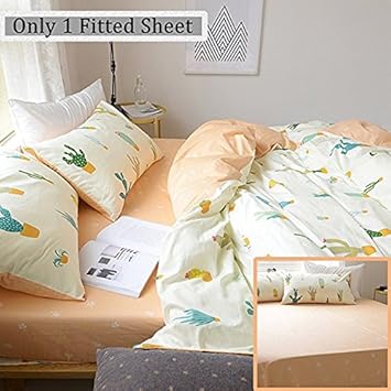 Amazon.com: FenDie Full/Queen Size Orange Fitted Sheet Only - 10 ...